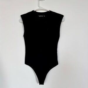 Abercrombie & Fitch Black Bodysuit with shoulder pads